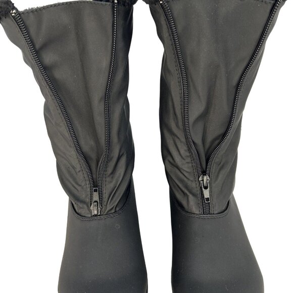 Judith Sport Faux Fur Lined Black Winter Snow Boots Womens 9M Snowflake Design - Picture 15 of 16